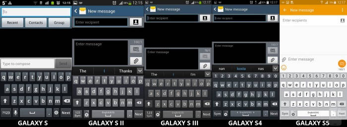 A evolução da TouchWiz desde o Galaxy S até o Galaxy S5