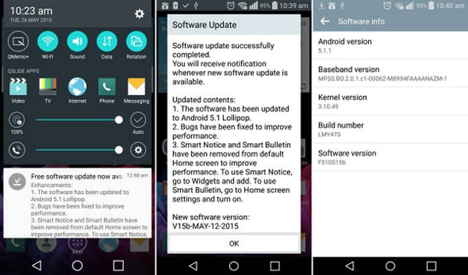 LG G Flex 2 está recebendo a atualização para o Android 5.1.1