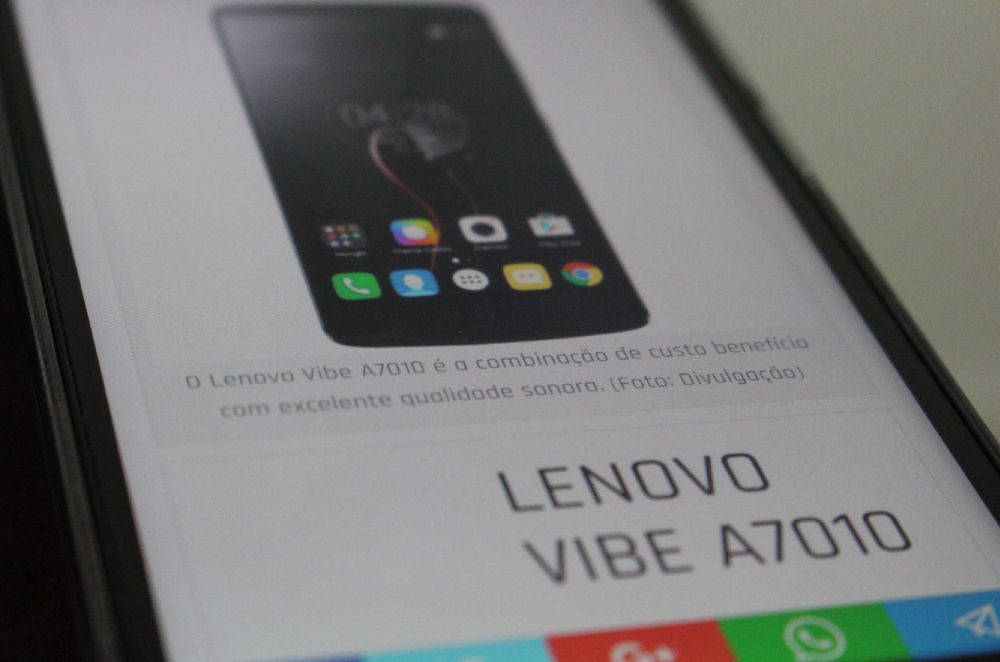 analise lenovo vibe a7010 tela do smartphone