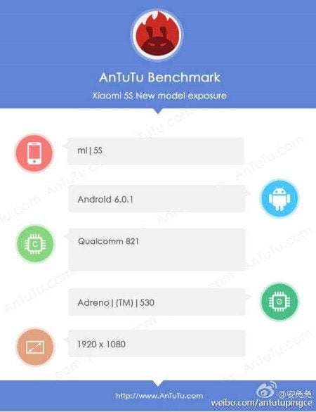 O novo Mi 5S foi flagrado no benchmark da AnTuTu. (Foto: Divulgação/AnTuTu)