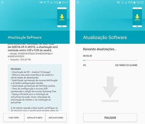 galaxy s6 nougat brasil