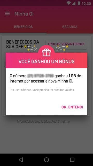 Oi bonus 1 GB de internet grátis