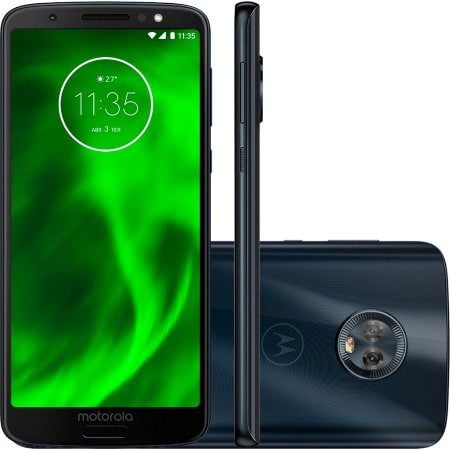 moto g6 na cor preta em todos os angulos