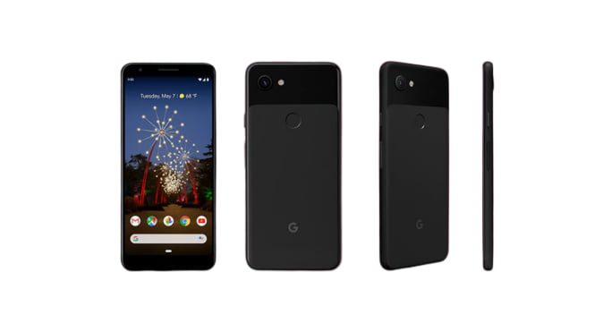 Google Pixel 3a na cor preta.