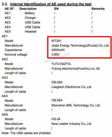 Listagem das especificações do Nokia TA-1182 no FCC.