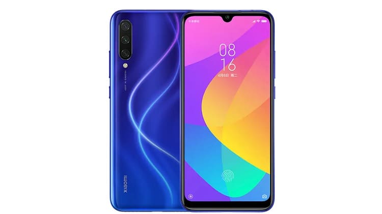 Xiaomi Mi CC9 na cor azul.