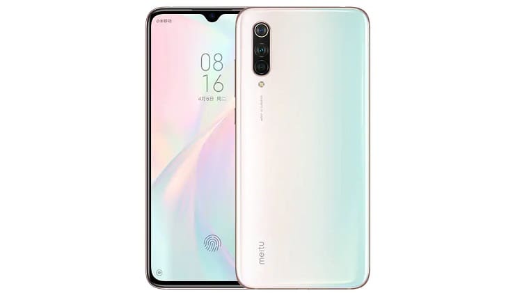 Xiaomi Mi CC9 Meitu Edition na cor branca.