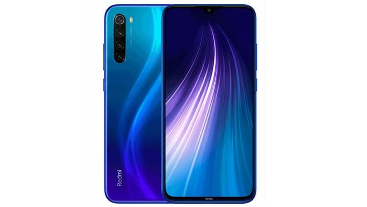 Redmi Note 8 na cor azul.