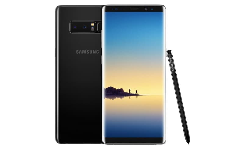 Galaxy Note 8 na cor preta.