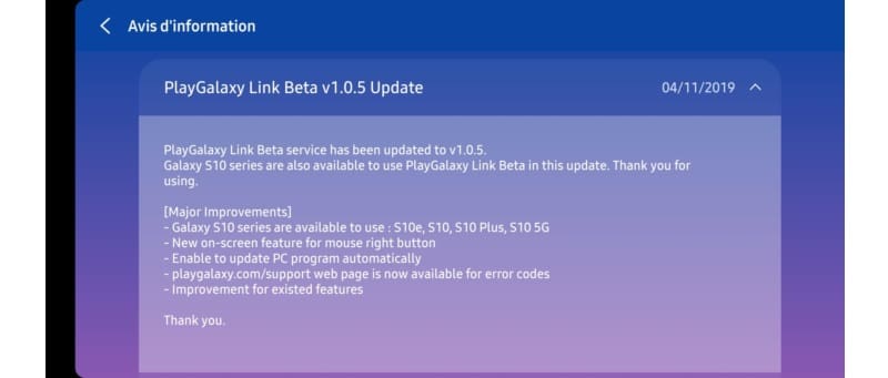 Atualização do PlayGalaxy Link Beta libera o app para a linha Samsung Galaxy S10.