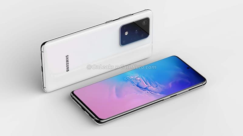 Renderização não oficial do Samsung Galaxy S11 na cor branca.