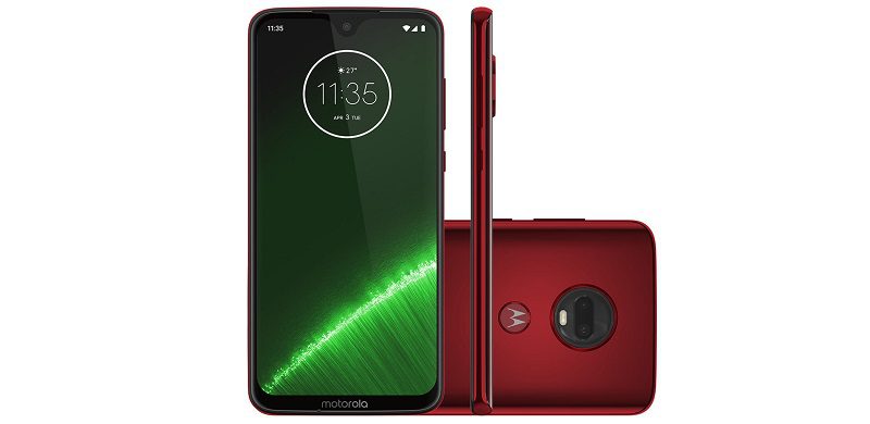 Motorola Moto G7 Plus vermelho.