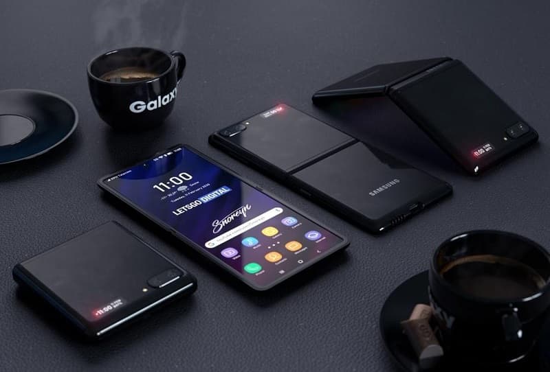 Renderização não oficial do Samsung Galaxy Z Flip, ou Fold 2.