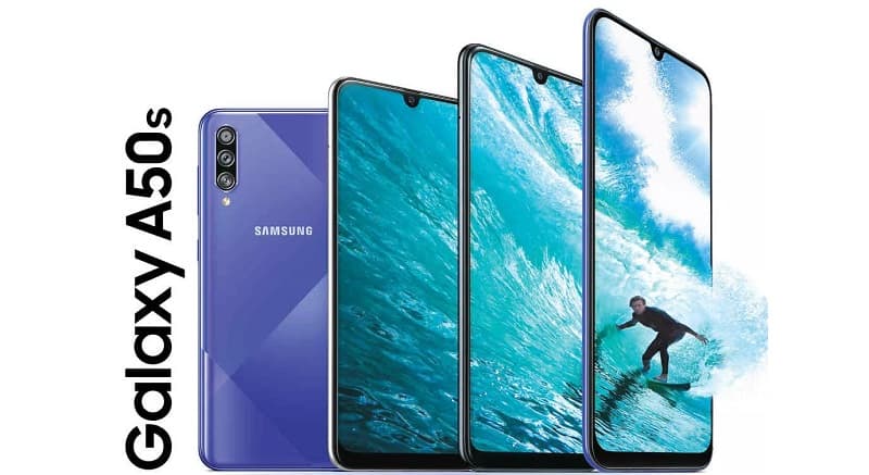 Galaxy A50s azul.