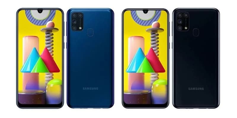 Galaxy M31 azul e preto.