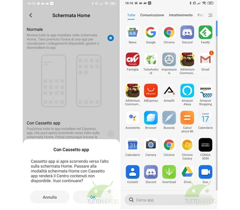 Miui launcher nova atualização com gaveta de apps.