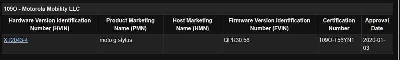 Certificação confirma nome do Moto G Stylus.