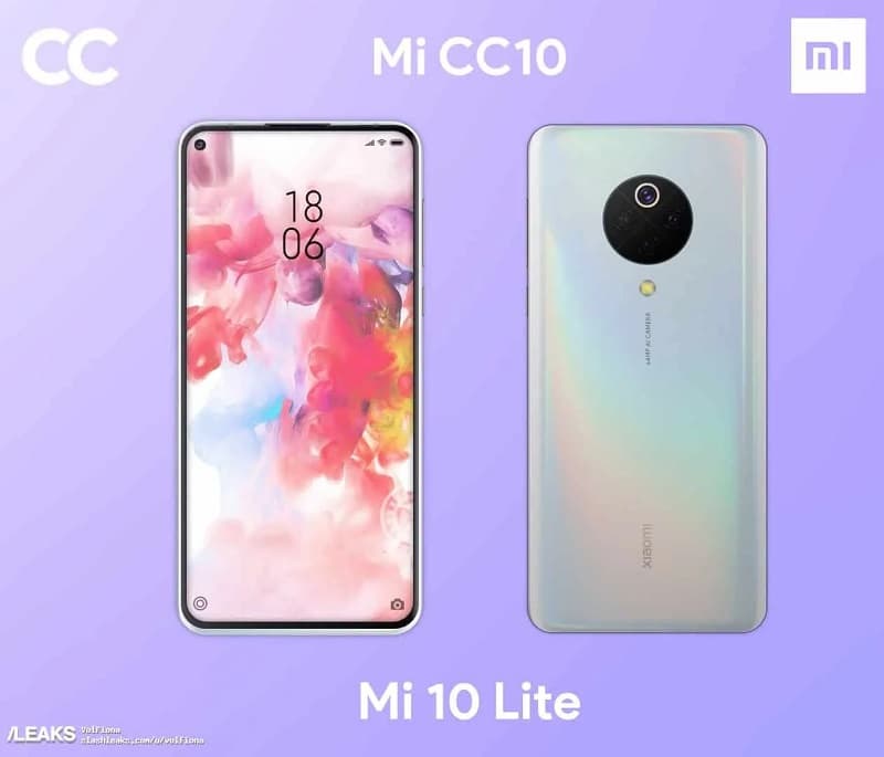 Xiaomi Mi 10 Lite renderização não oficial. 