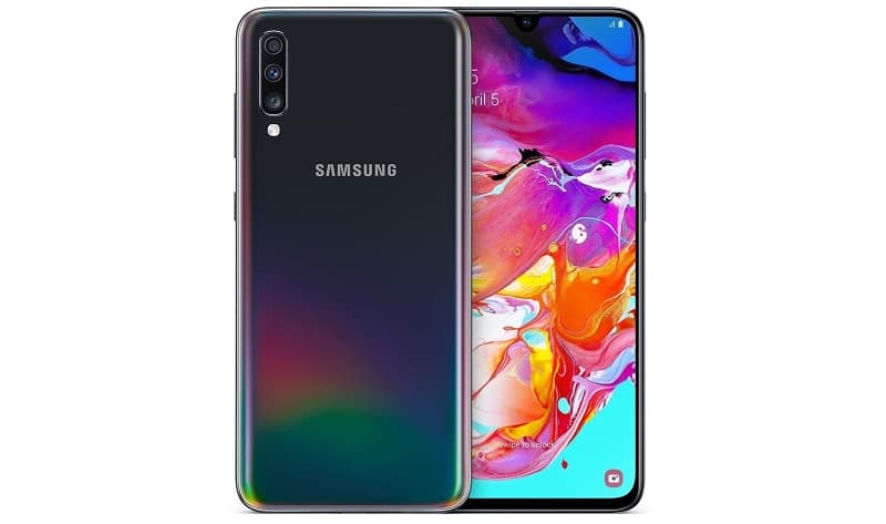 Galaxy A70 preto.