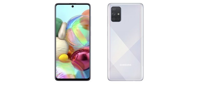 Galaxy A71 prata.