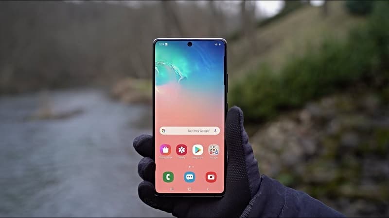 Galaxy S10 Lite tela.