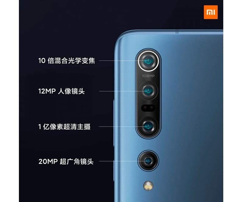 Xiaomi Mi 10 e Mi 10 Pro câmeras.