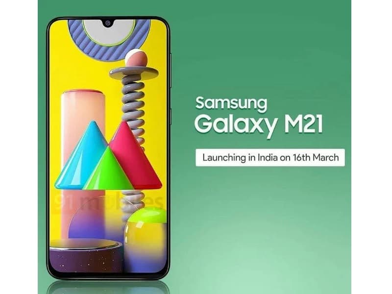 Samsung Galaxy M21 poster vazado com a data de lançamento.