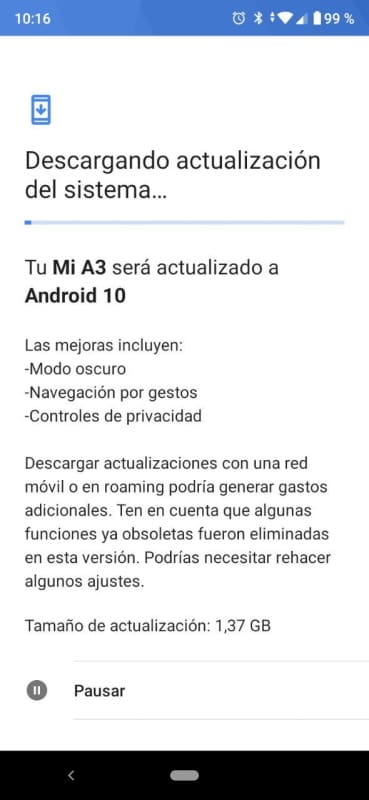 xiaomi mi a3 android 10 novo update