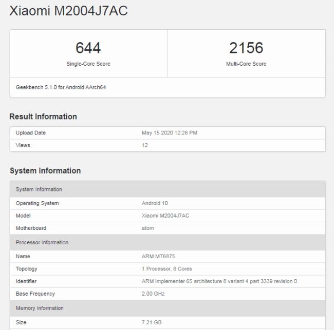 redmi note 10 geekbench