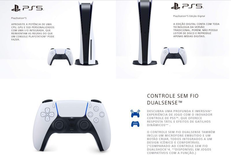 playstation 5 informacoes amazon brasil