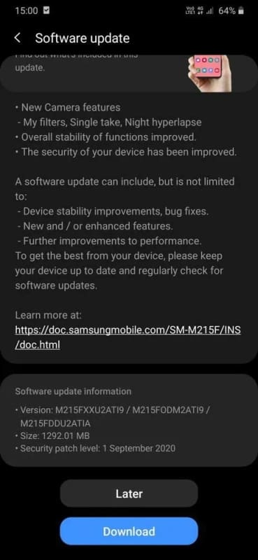 galaxy m21 one ui 2.1