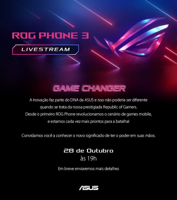 rog phone 3 asus convite