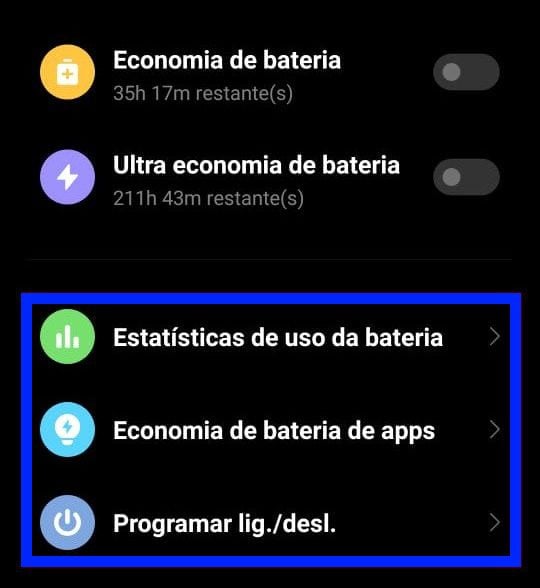 estatisticas de uso miui 12