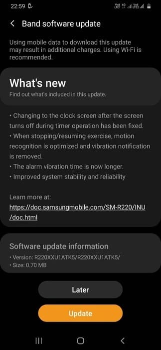 Update Galaxy Fit 2