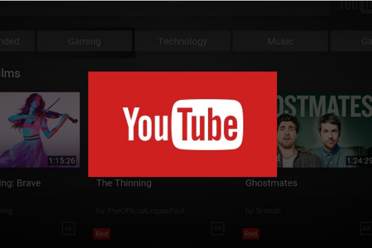Logo YouTube para Android TV.