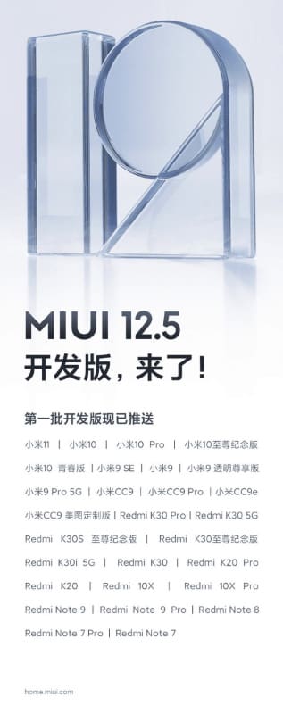 miui 12.5 aparelhos