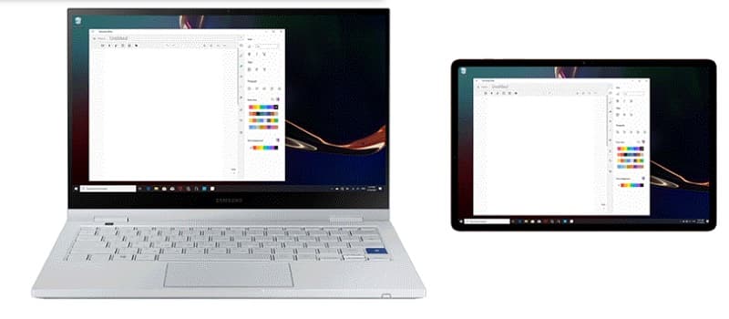 Galaxy Tab S7 como segunda tela de computador com Windows 10.