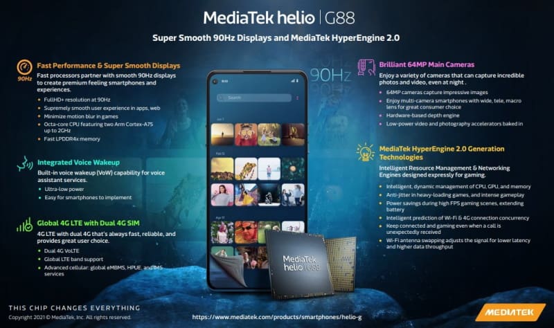 mediatek helio g88 tela