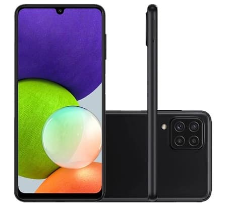 Galaxy A22 preto render oficial