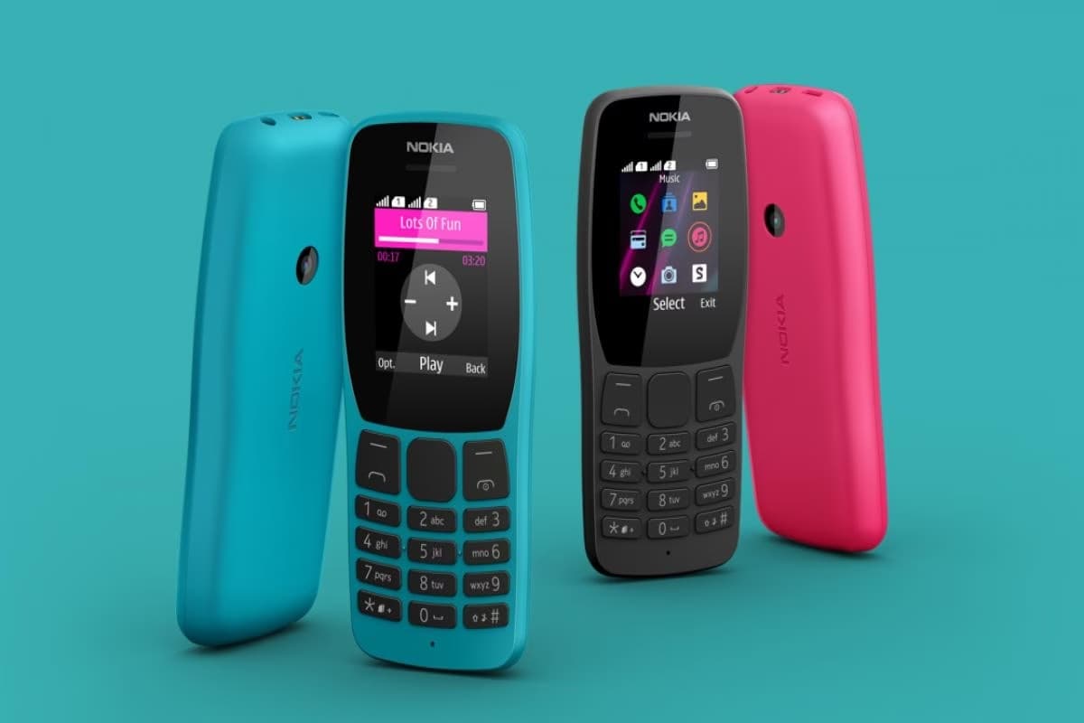Imagem do Nokia 110 2019 azul e rosa