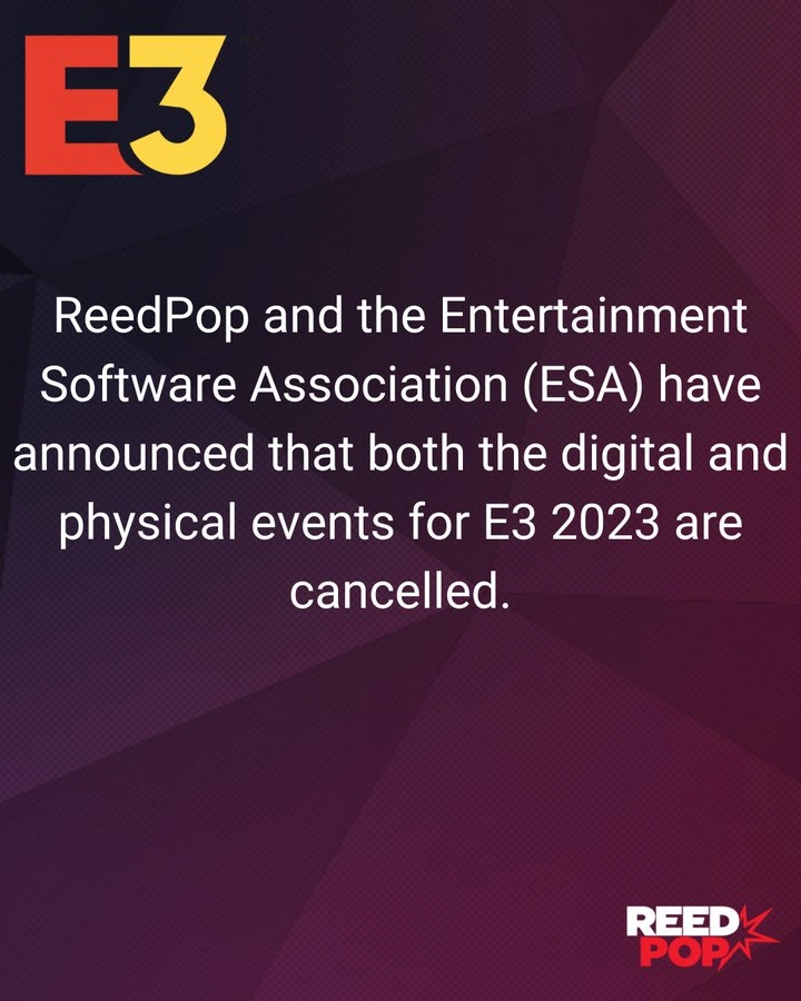 e3 2023 cancelamento