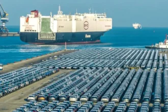 navio cargueiro da byd com 7 mil carros