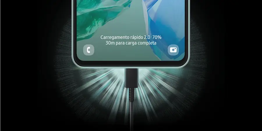 galaxy m55 carregamento rapido