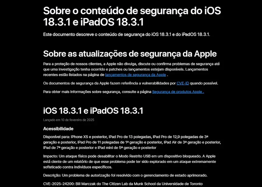 apple atualizacao seguranca day zero