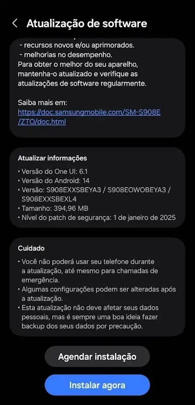 galaxy s22 update janeiro