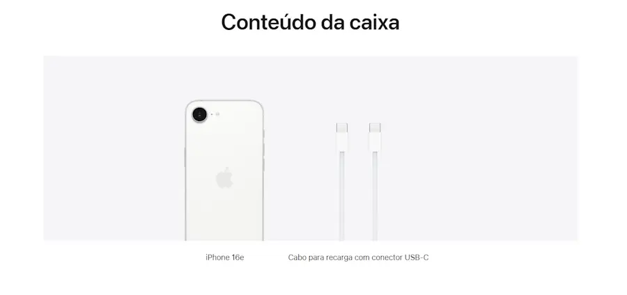 iphone 16e o que vem na caixa