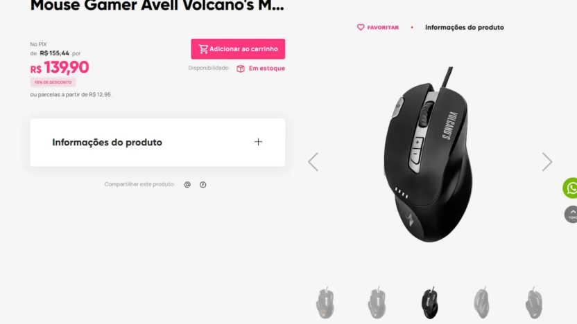 perifericos da avell mouse e fone