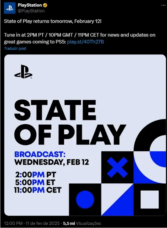 state of play amanha