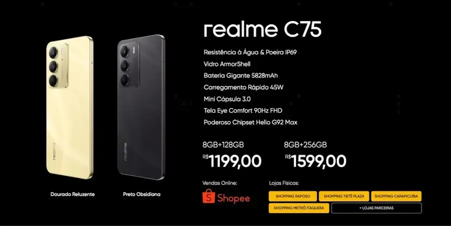 realme c75 preco